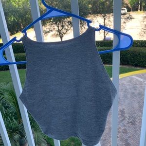 American Apparel HIGH NECK HALTER TOP IN GREY